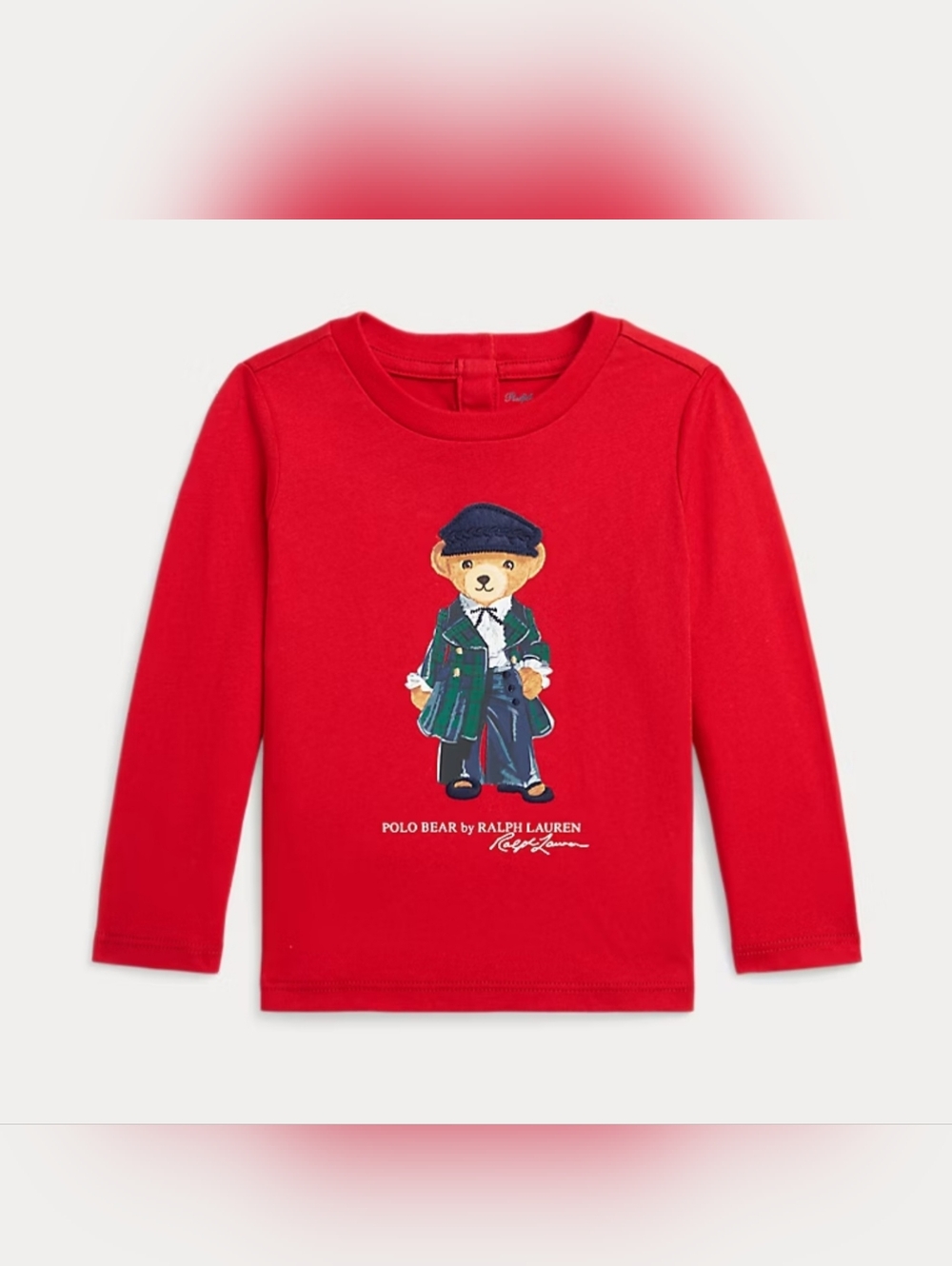Polo Bear by Ralph Lauren red cotton jersey long-sleeve tee